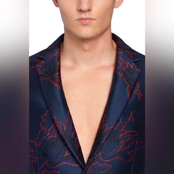 Men’s Roberto Cavalli Lacquered Opium Snake Suit Jacket Size 48EU / 38US - Picture 3 of 16